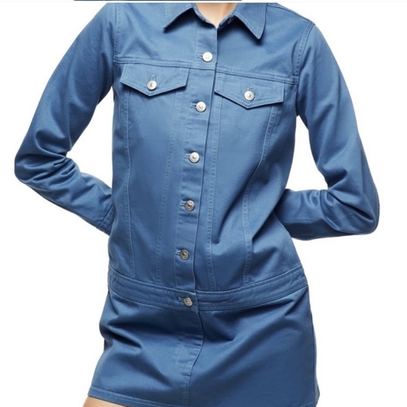 Zara Denim Shirt Dress New Size Large - Picture 3 of 4